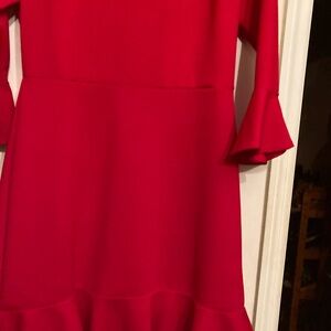 Source Unknown Red A-Line Dress with 3/4 Bell Sleeves for Cocktail